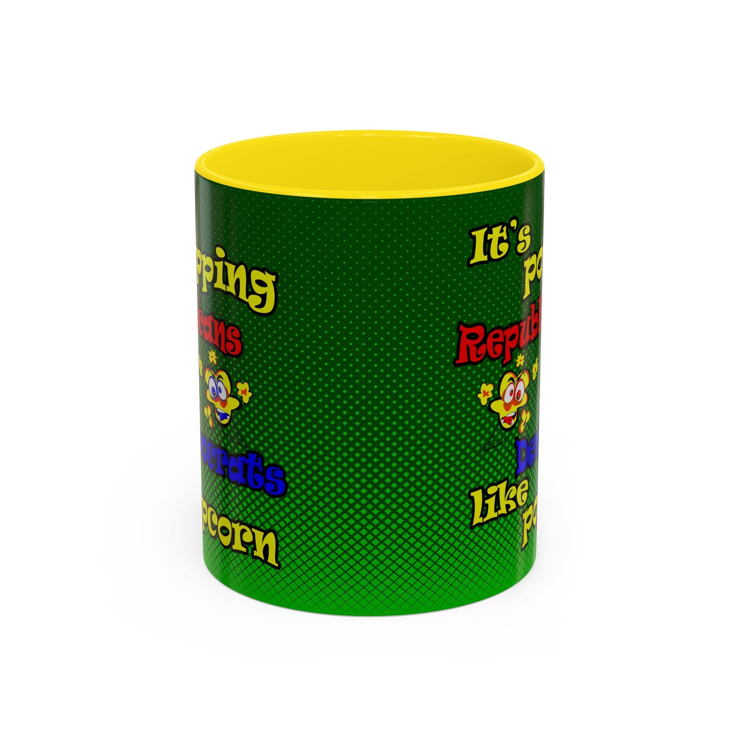 popping like popcorn - Accent Mug (logo green)