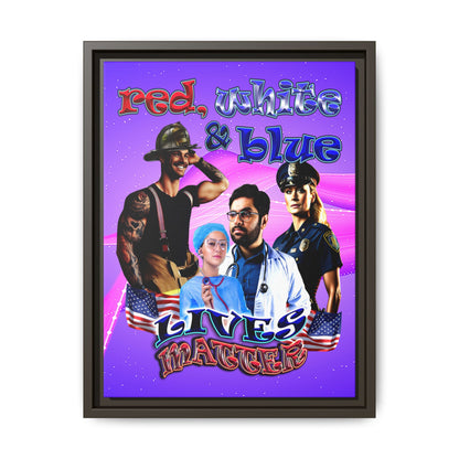 rw&b lives matter - framed canvas art (purple-pink wave)