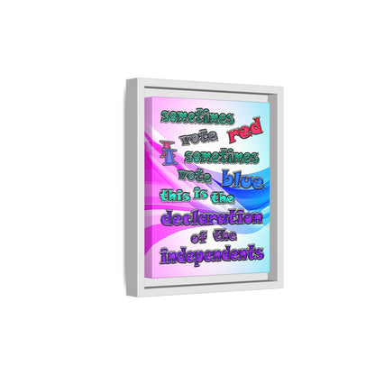 declaration of the independents - framed canvas art (light blue-pink wave)