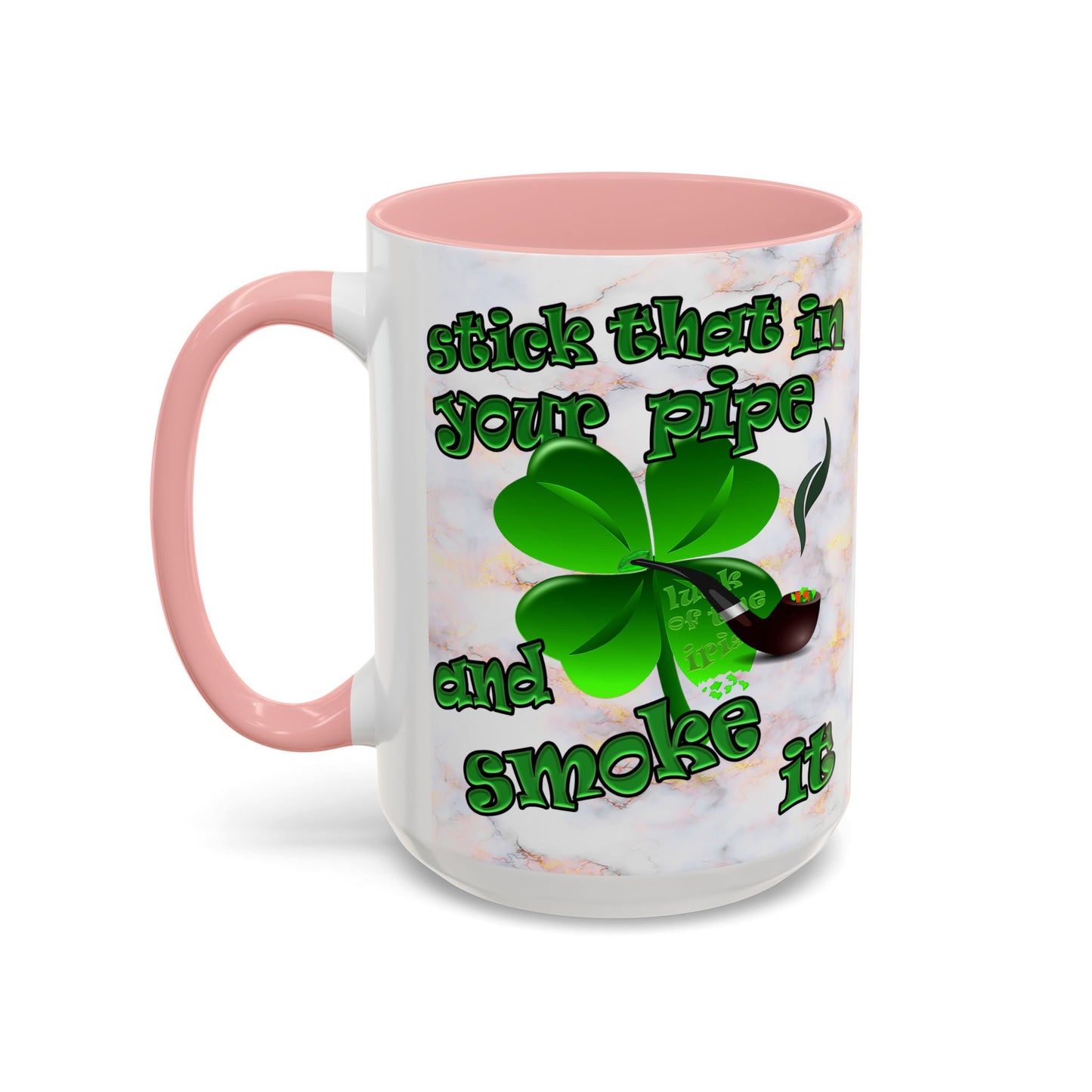 celtics logo - Accent Mug (white marble)