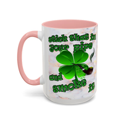 celtics logo - Accent Mug (white marble)