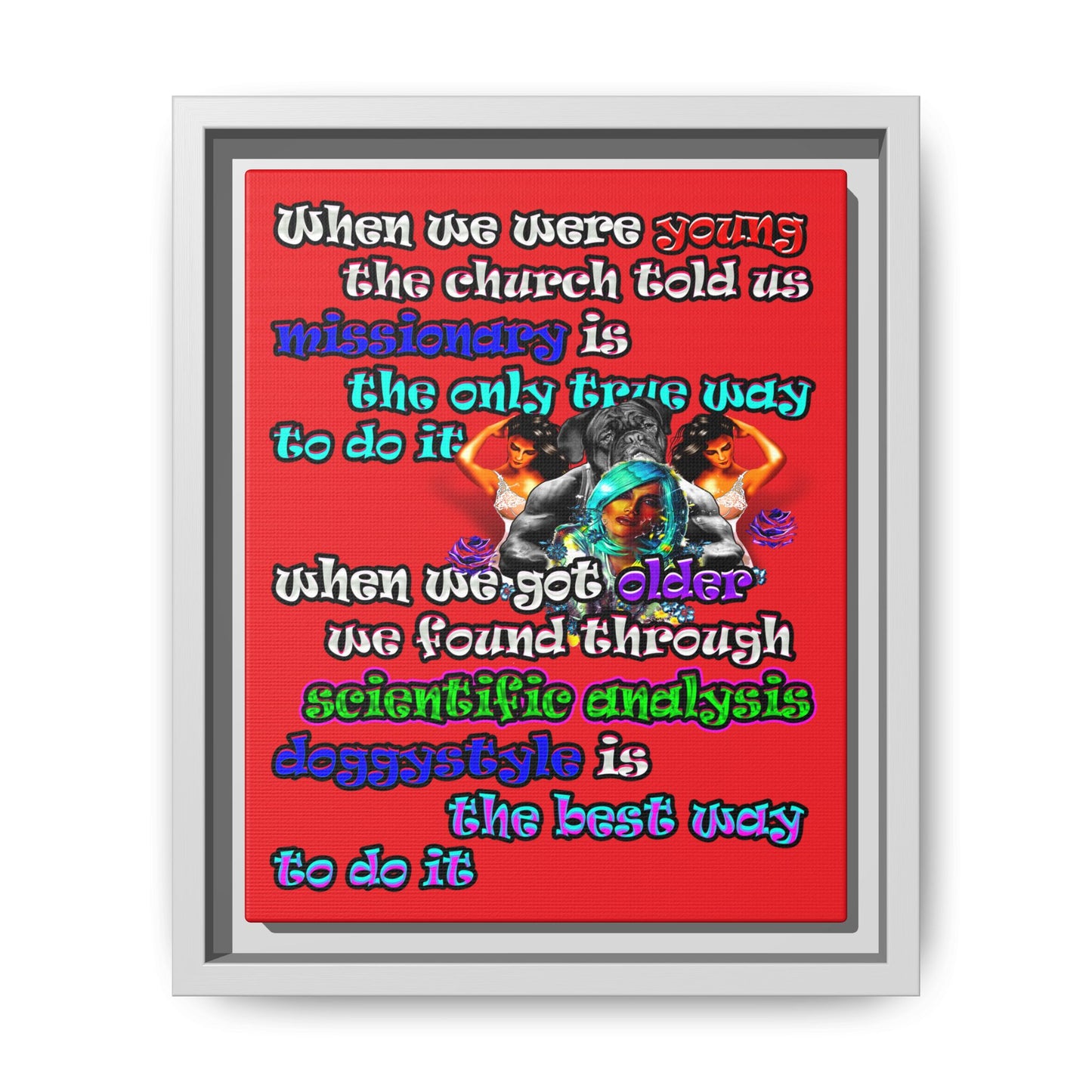 doggystyle - framed canvas art (red)