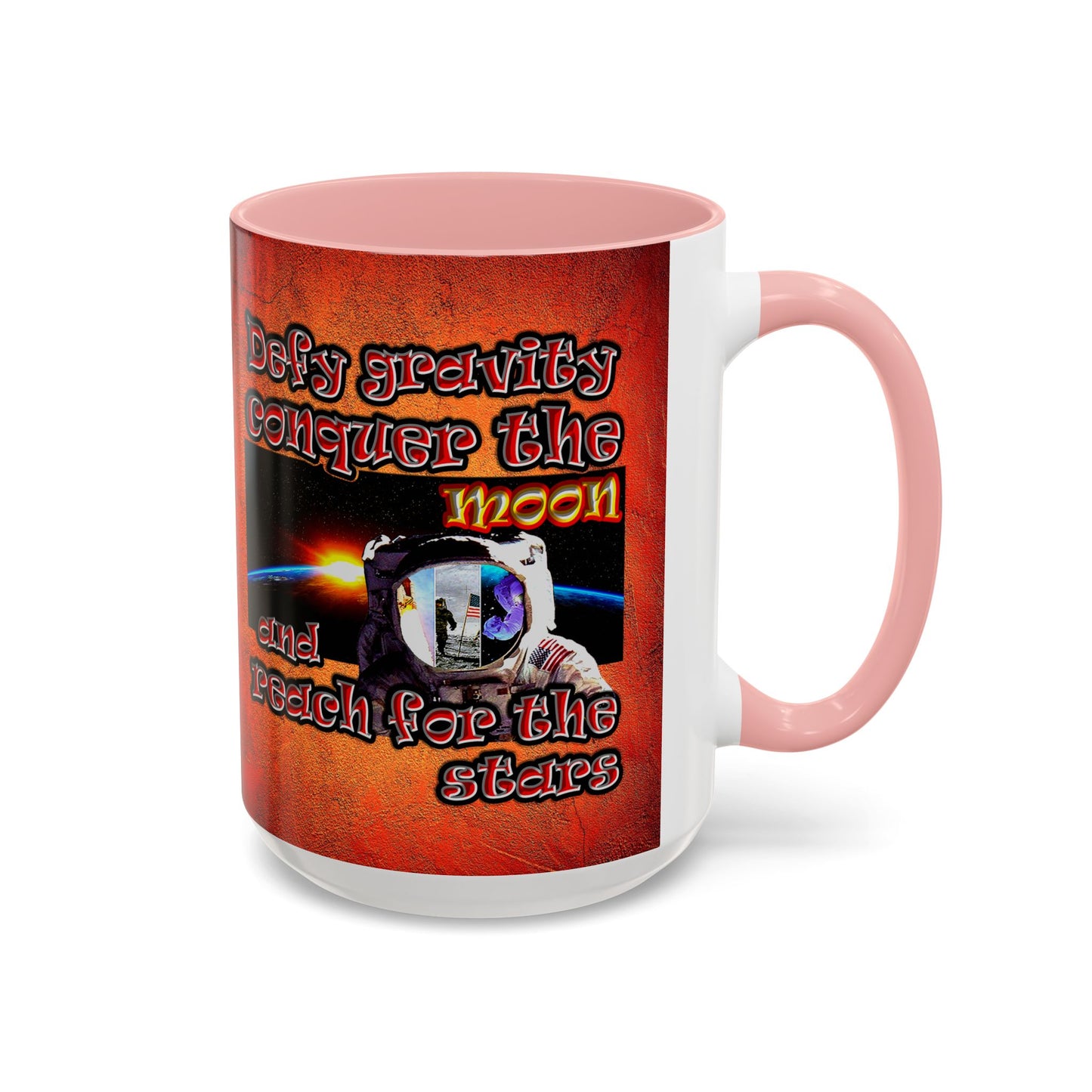 defy conquer reach - Accent Mug (burnt orange)