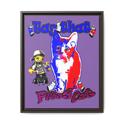 tag that - framed canvas art (light purple)