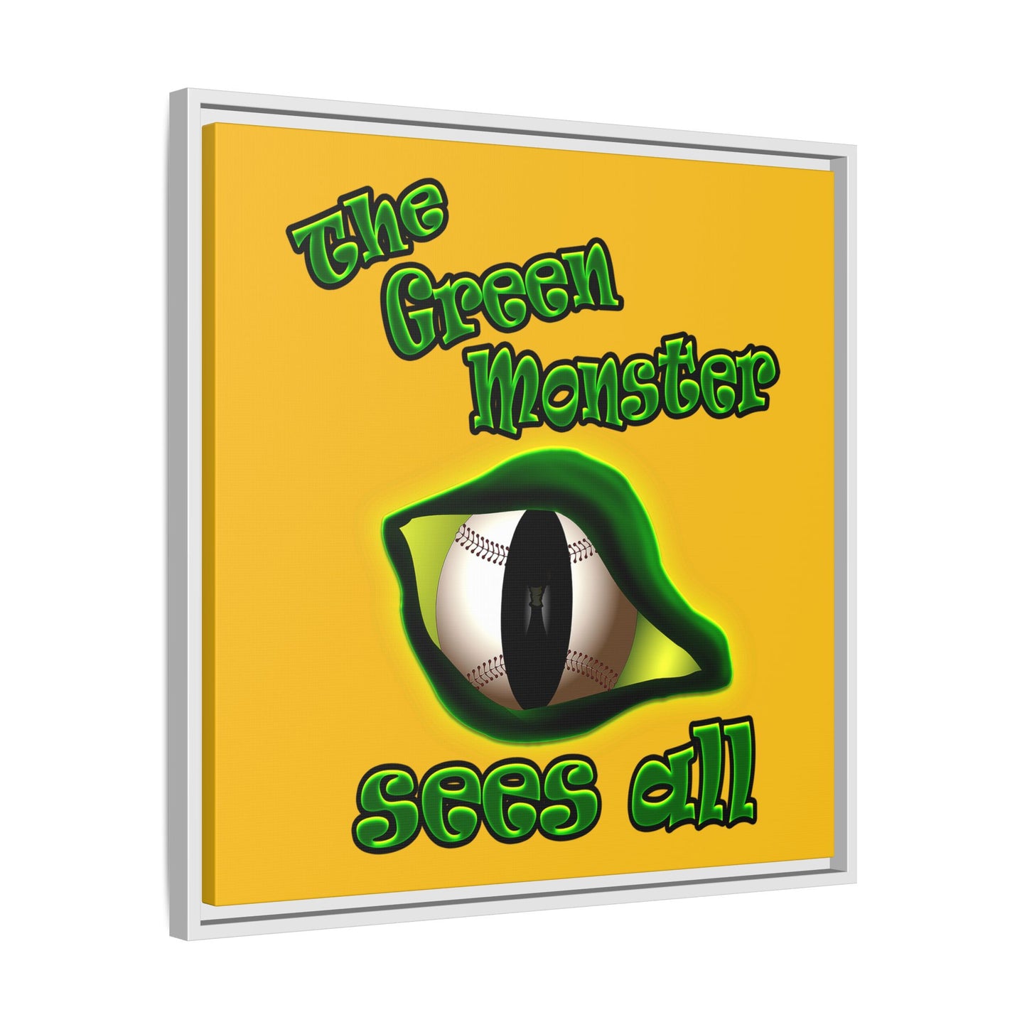 green monster - framed canvas art (yellow)