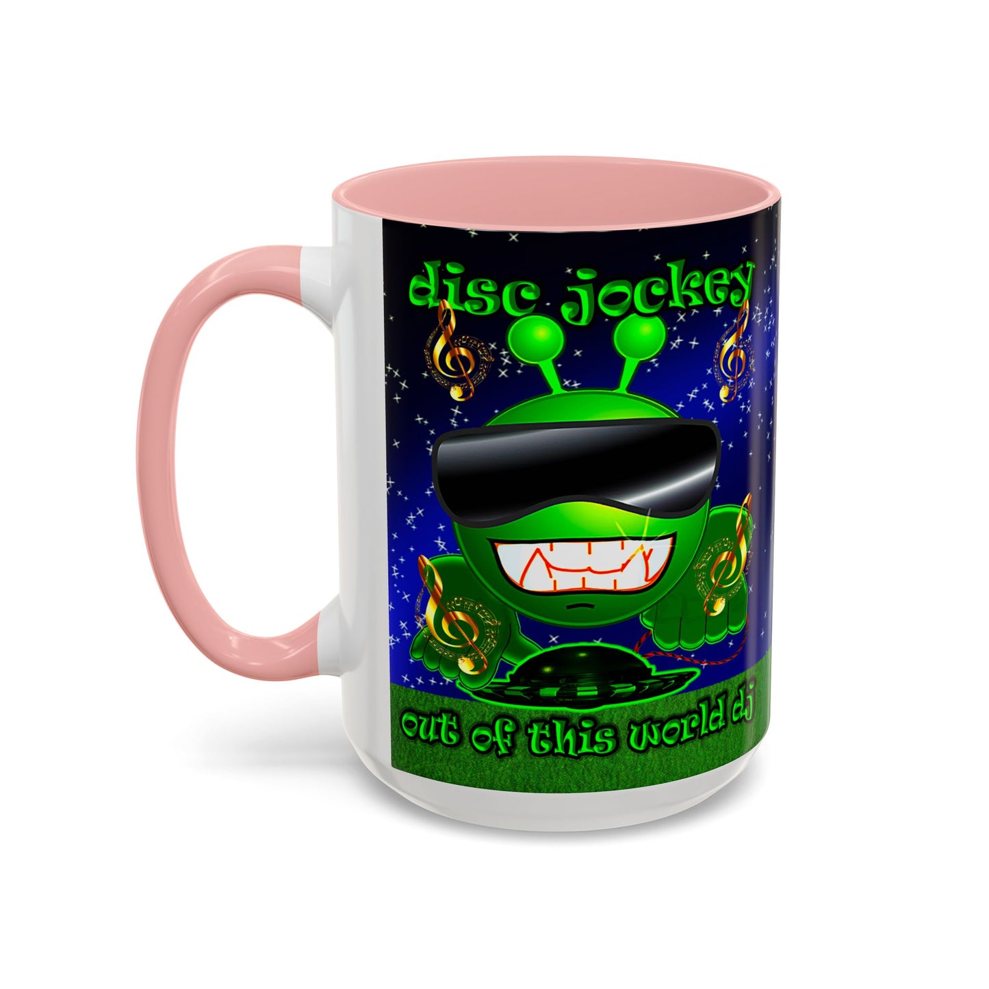 disc jockey - Accent Mug ('snoops' background)