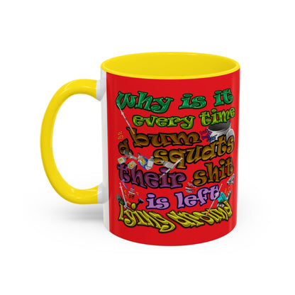 the bum's shit - Accent Mug (red)