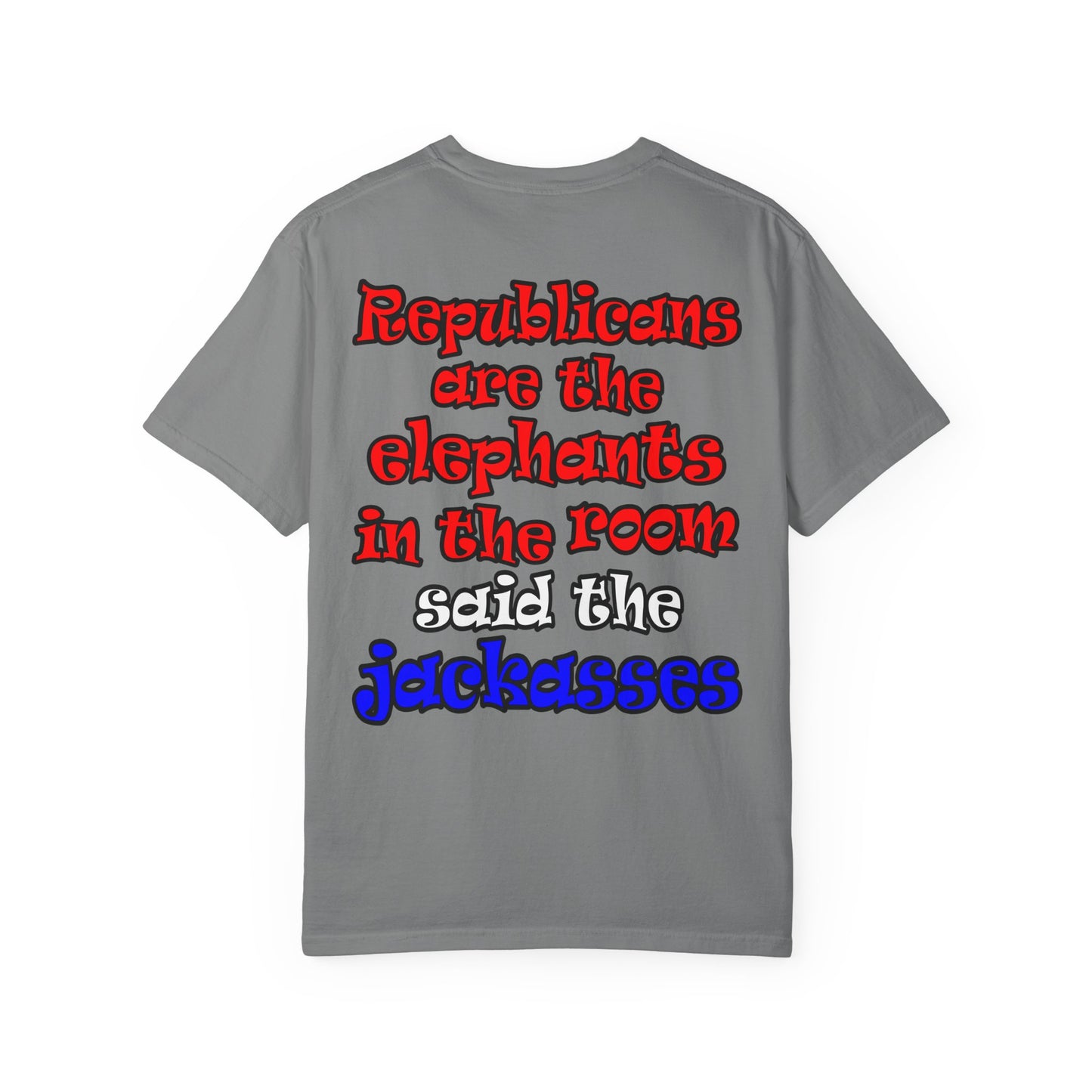 donkeys and elephants - Unisex Garment-Dyed T-shirt