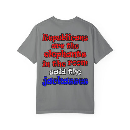 donkeys and elephants - Unisex Garment-Dyed T-shirt