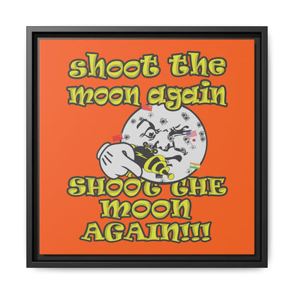 shoot the moon again - framed canvas art (orange)