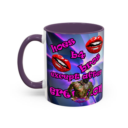 hoes b4 bros - Accent Mug (grey-pink wave)