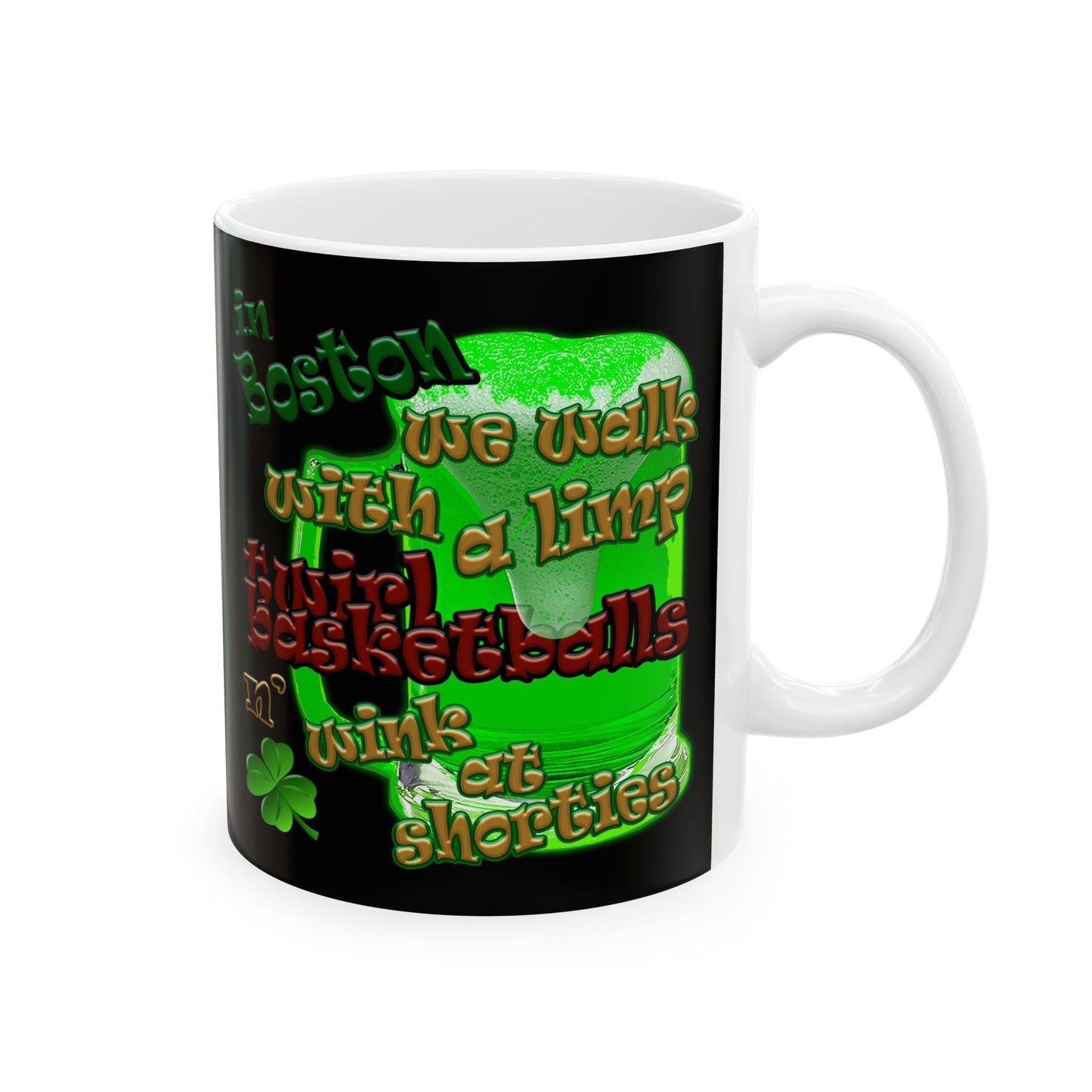 celtics logo - White Mug (black)