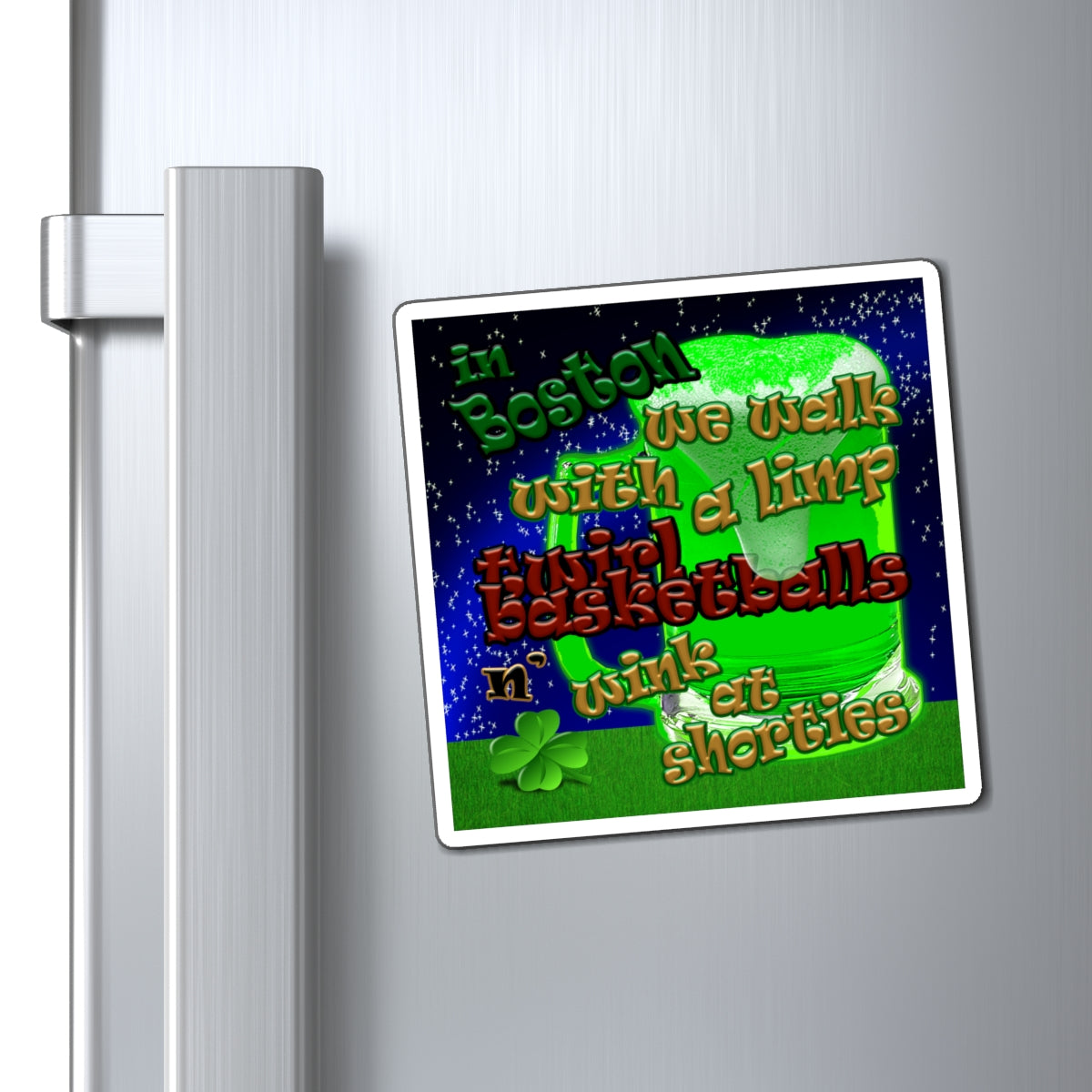 celtics logo - Magnets - ('snoops' background)