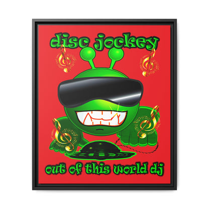 disc jockey - framed canvas art (red)