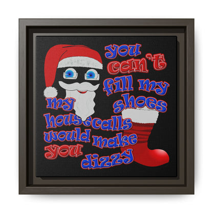 santa's shoes - framed canvas art (black)