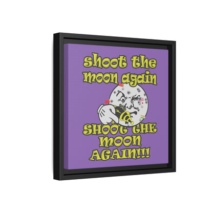 shoot the moon again - framed canvas art (light purple)