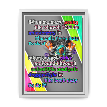 doggystyle - framed canvas art (rainbow split)