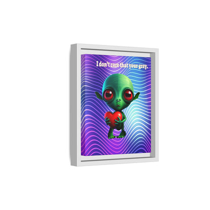 I don't care that your grey - framed canvas art (purple wave)