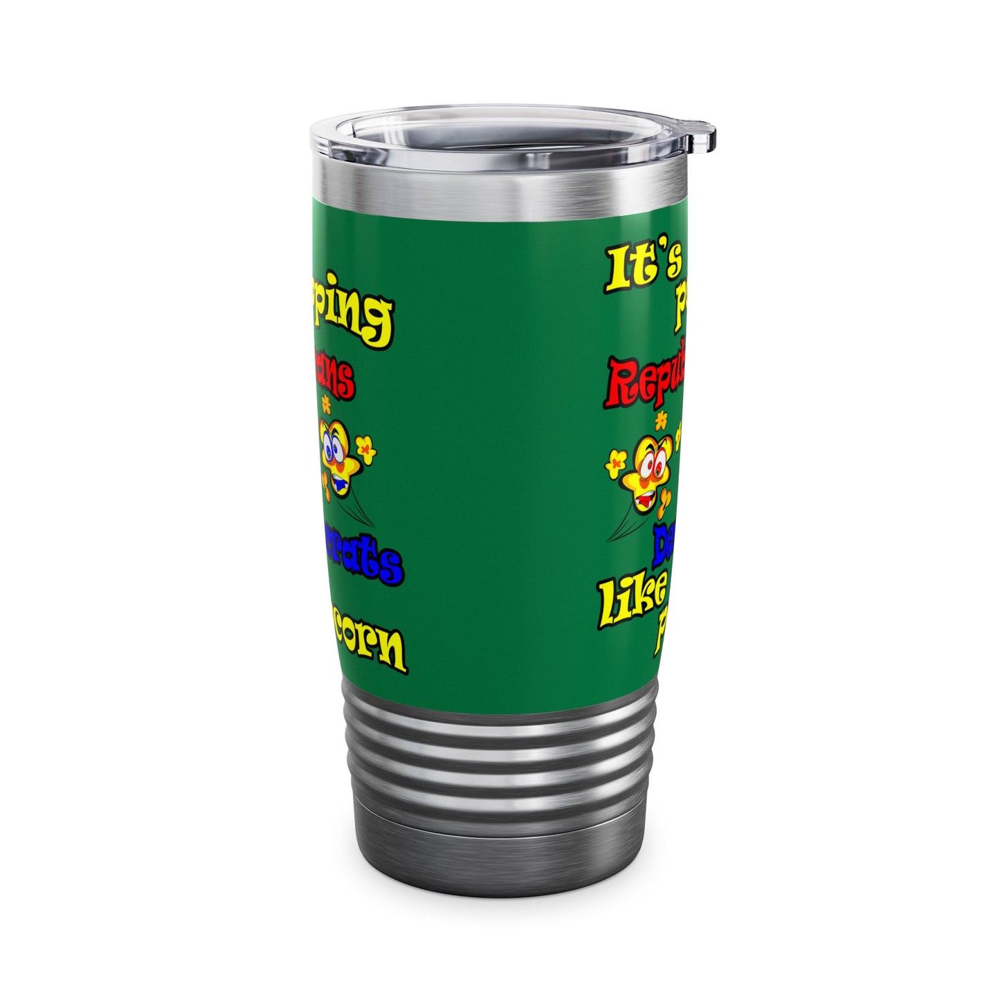 popping like popcorn - Ringneck Tumbler, 20oz (dark green)