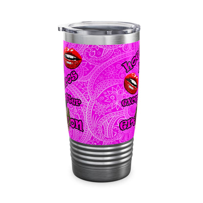 hoes b4 bros - Ringneck Tumbler, 20oz (pink swirl)