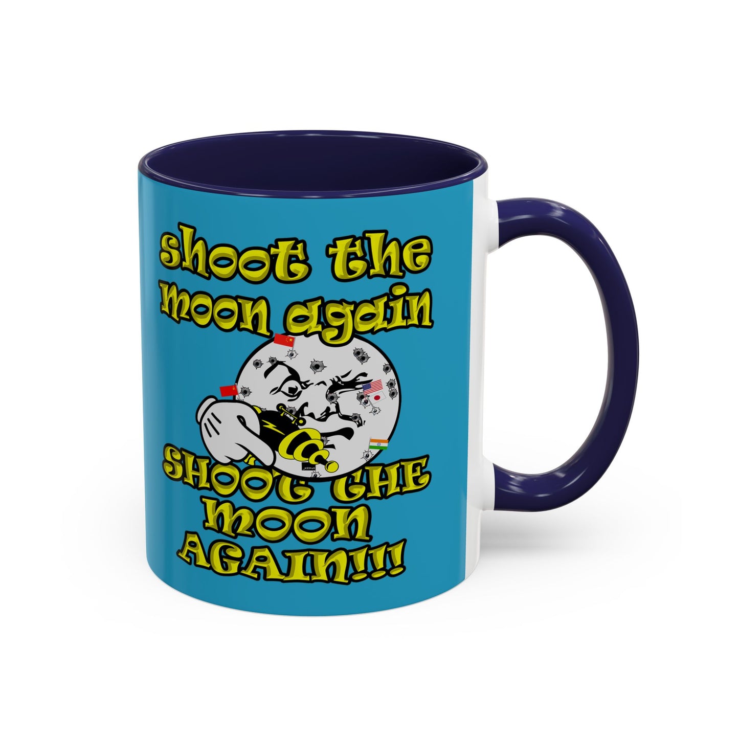 shoot the moon again - Accent Mug (turquoise)