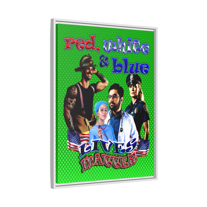rw&b lives matter - framed canvas art (logo green)