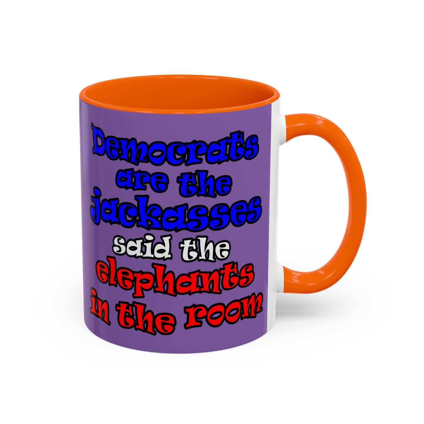 donkeys and elephants - Accent Mug (light purple)