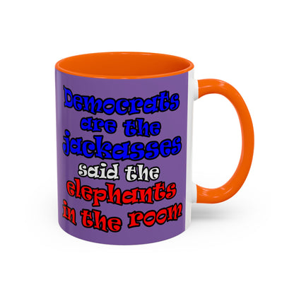 donkeys and elephants - Accent Mug (light purple)
