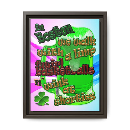 celtics logo - framed canvas art (light blue-pink wave)
