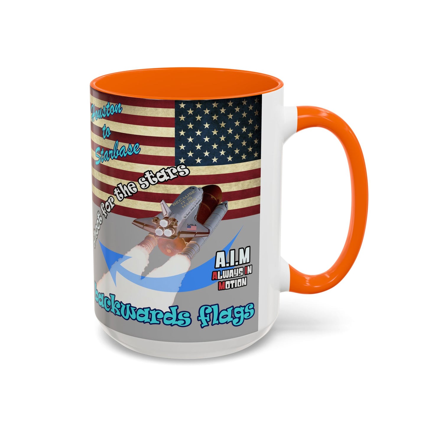 shoot for the stars - Accent Mug (light grey)
