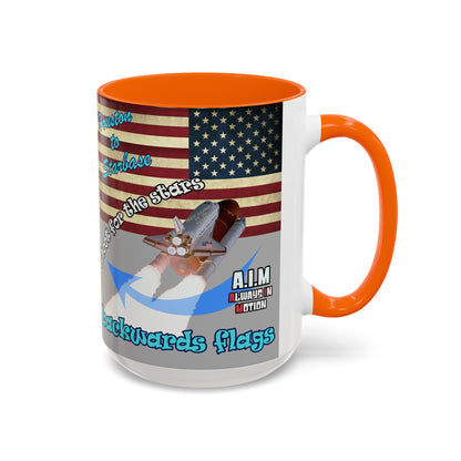 shoot for the stars - Accent Mug (light grey)