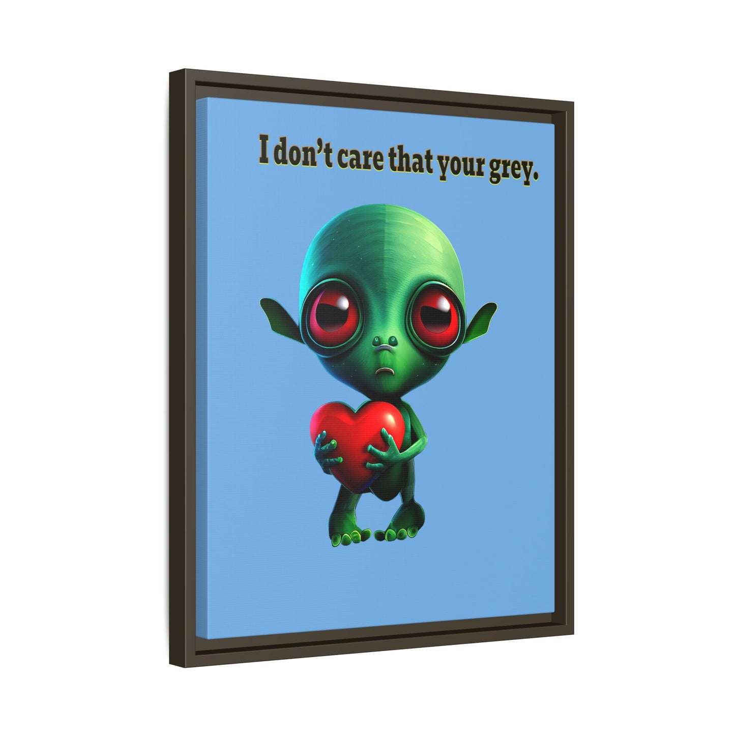 I don't care that your grey - framed canvas art (light blue)
