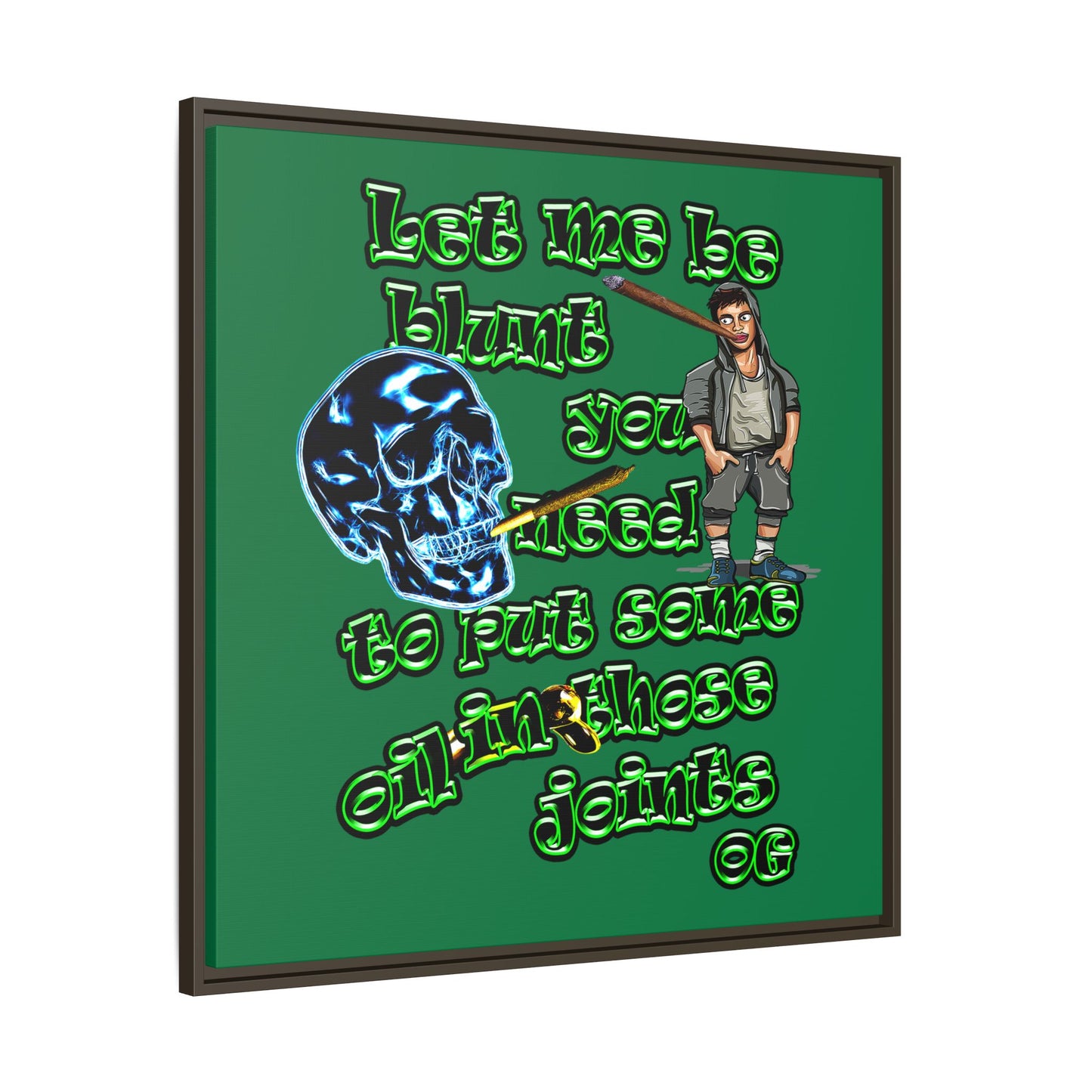 og - framed canvas art (dark green)