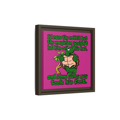 turtle race - framed canvas art (pink)