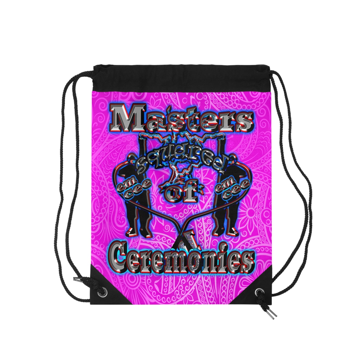em cee squared - Drawstring Bag (pink swirl)