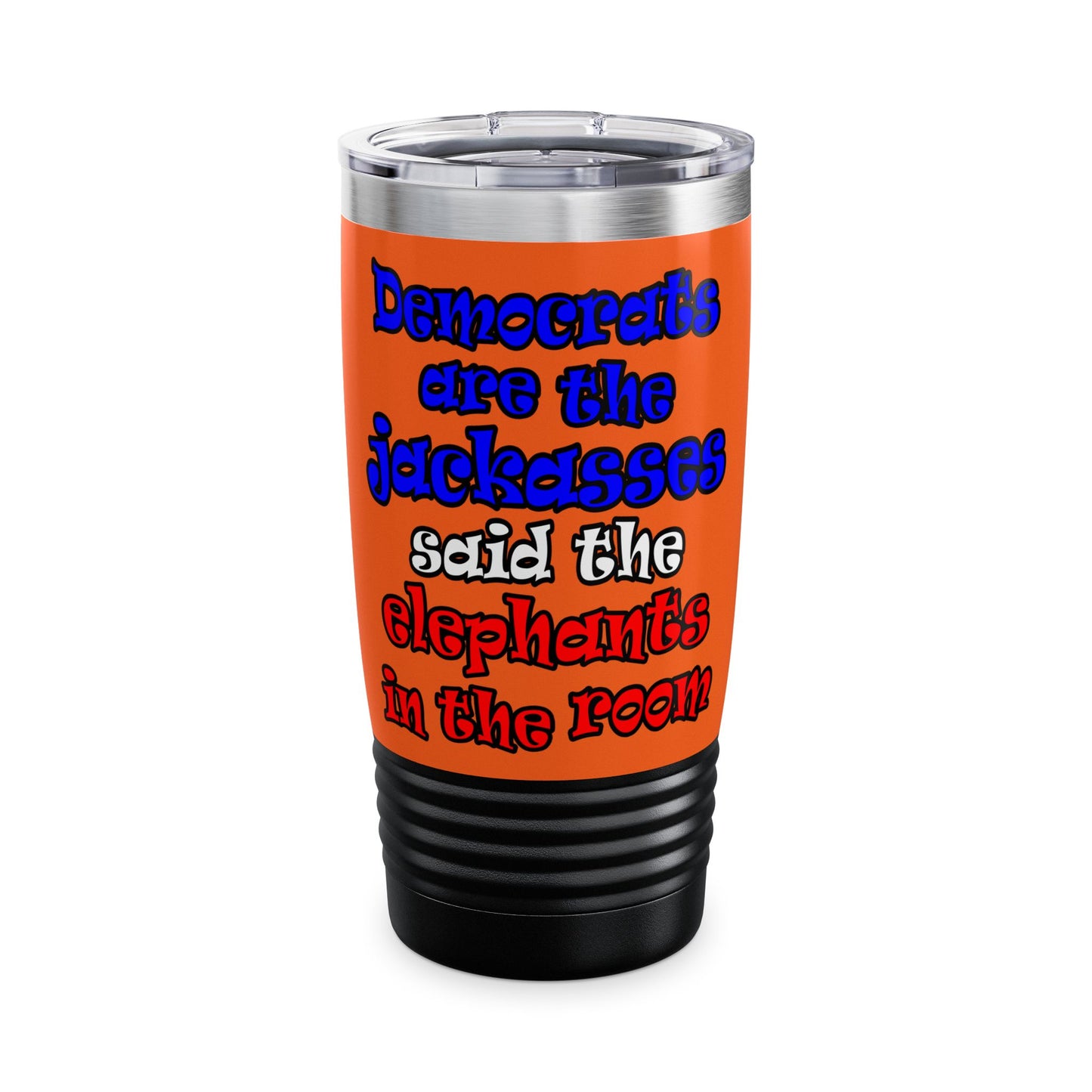 donkeys and elephants - Ringneck Tumbler, 20oz (orange)