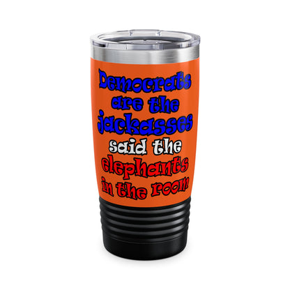 donkeys and elephants - Ringneck Tumbler, 20oz (orange)