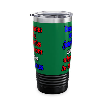 donkeys and elephants - Ringneck Tumbler, 20oz (dark green)