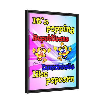 popping like popcorn - framed canvas art (light blue-pink wave)
