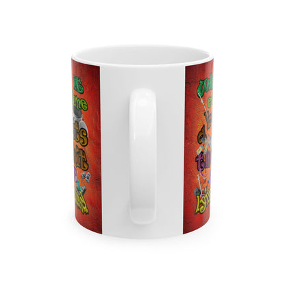 the bum's shit - White Mug (burnt orange)