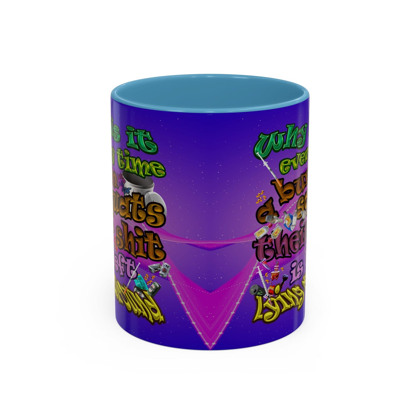 the bum's shit - Accent Mug (purple-pink wave)