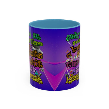 the bum's shit - Accent Mug (purple-pink wave)