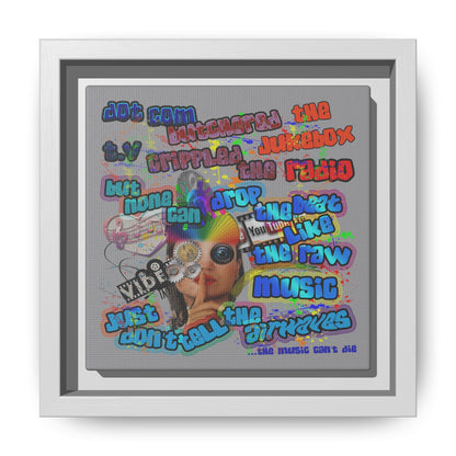 drop the beat - framed canvas art (grey)