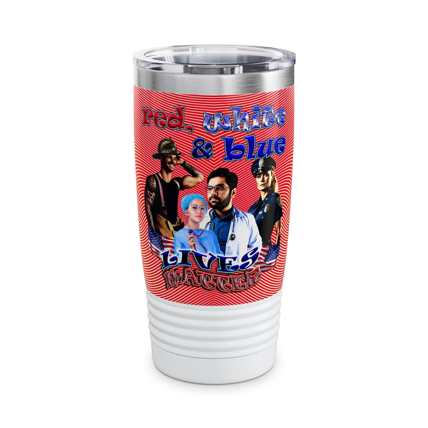 rw&b lives matter - Ringneck Tumbler, 20oz (yellow-orange wave)