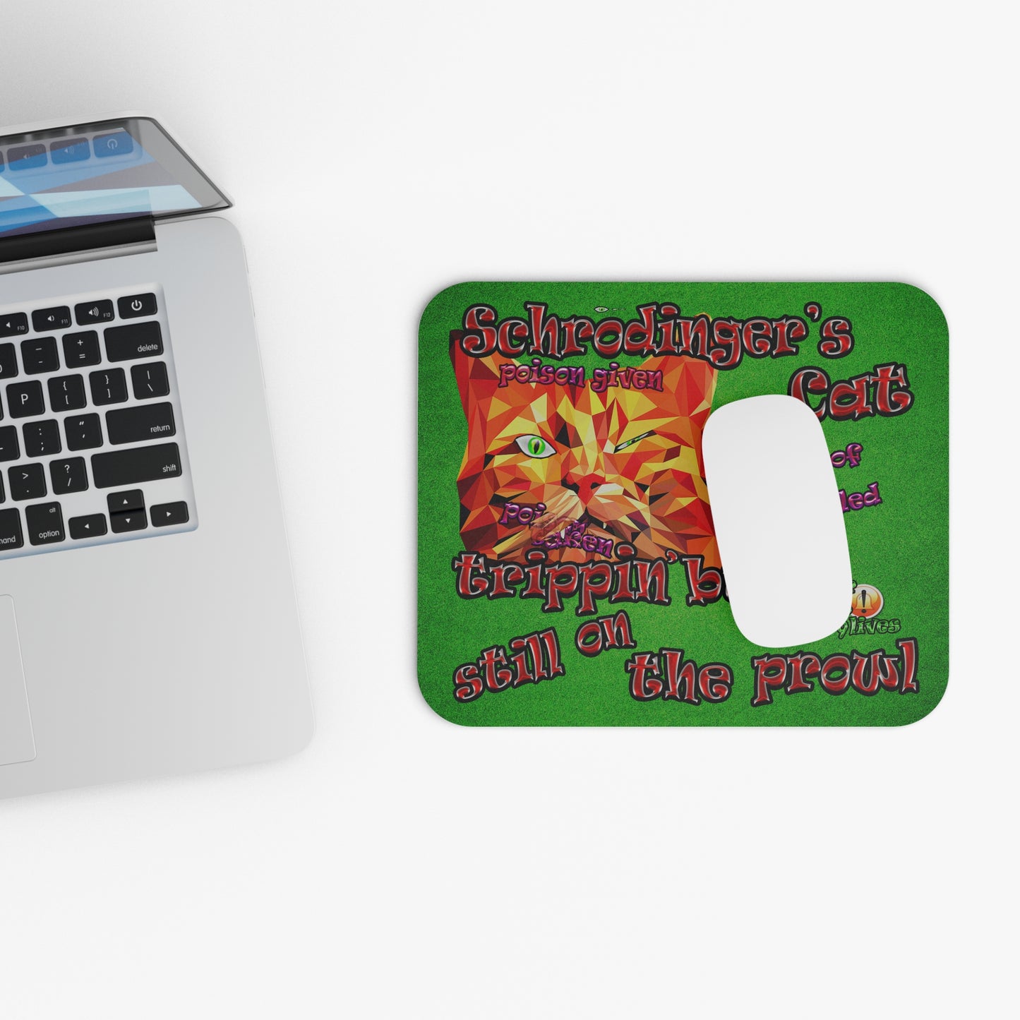 schrodinger's cat - Mouse Pad (Rectangle) (green turf)