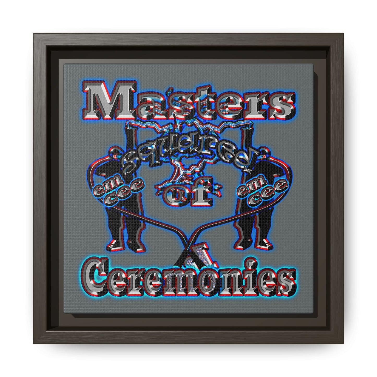 em cee squared - framed canvas art (dark grey)