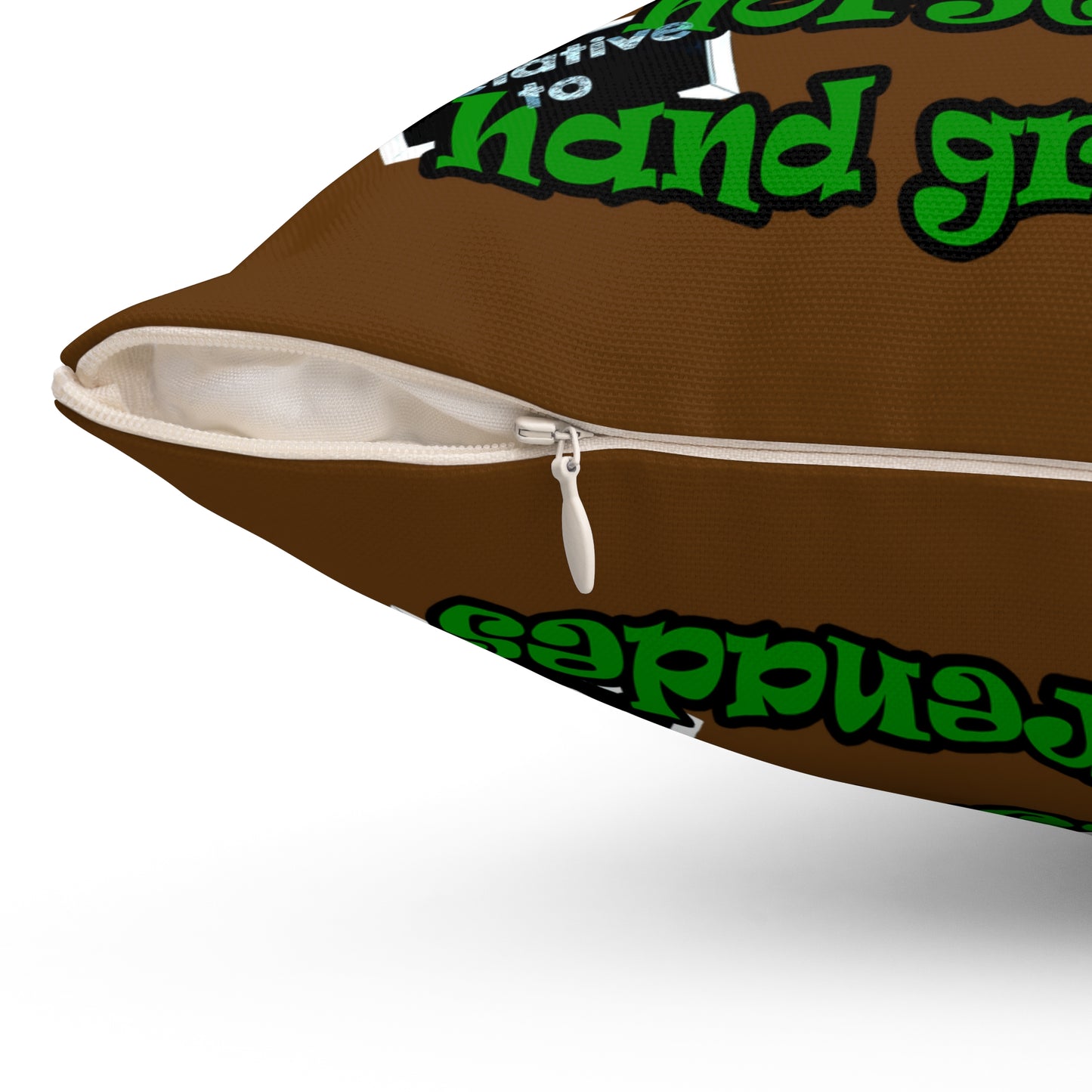 my luck - Spun Polyester Square Pillow - (brown)