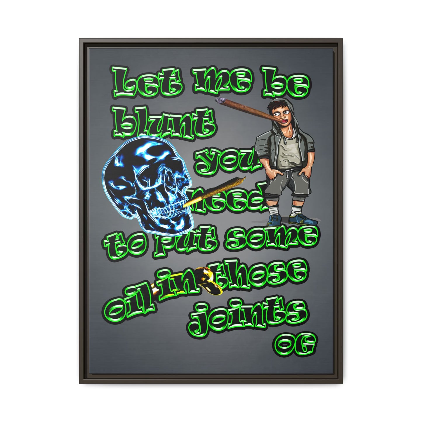 og - framed canvas art (grey-light grey)