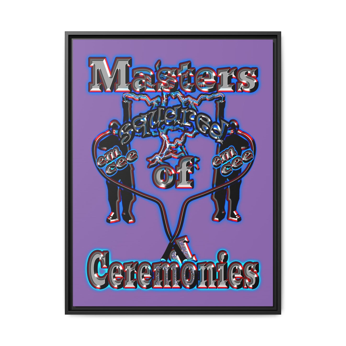 em cee squared - framed canvas art (light purple)
