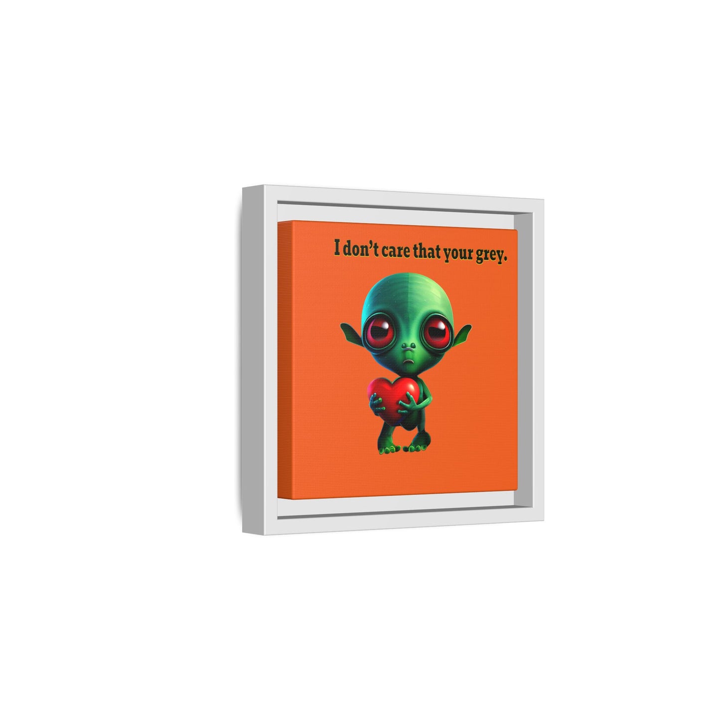 I don't care that your grey - framed canvas art (orange)
